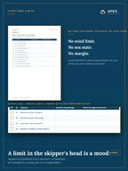 Your own limits page — twelve criteria the skipper sets before departure, each with a column for where the figure came from