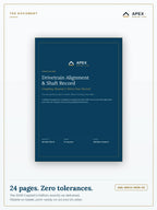 Drivetrain Alignment & Shaft Record PDF cover — Apex Marine Labs 2026 Edition, 24 pages, A4 and US Letter