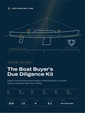The Boat Buyer's Due Diligence Kit, a used boat inspection checklist PDF by Apex Marine Labs: cover with a sailboat lines plan, Revision 2.1