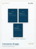 Ownership & Admin Command Kit cover — the three documents shown separately: Annual Running Cost Model, Haul-Out & Winterisation Record and the Title, Registration & Handover Register. 66 pages, A4 and US Letter