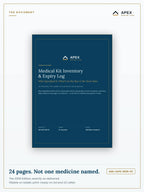 Medical Kit Inventory & Expiry Log PDF cover — Apex Marine Labs 2026 Edition, 24 pages, A4 and US Letter included