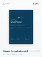 Safety Equipment & Expiry Register PDF cover — Apex Marine Labs 2026 Edition, 23 pages, A4 and US Letter included